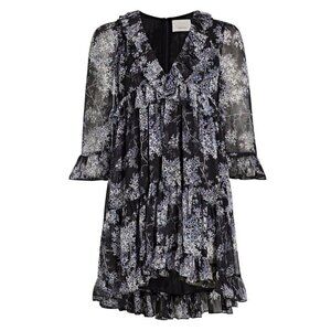 Cinq à Sept Emori Women's Floral Ruffle Minidress Size 0 (MSRP $395)
